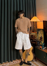 Half-Banded Two-Tuck Wide Shorts 4COLOR