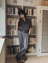 Merid pintuck wide slacks