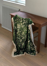 green bloom tassel blanket