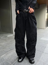 Diagonal Cargo Wide Pants