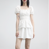 Webit Shirring Puff Dress