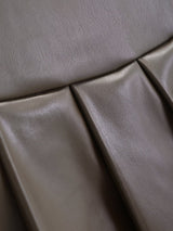 leather pleated pants mini skirt