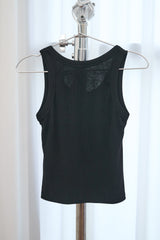 ベーシック リブ スリーブレス (Black)