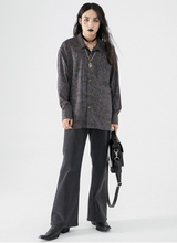 Japanese-style retro washed denim loose flared straight-leg long pants