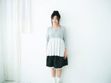 Dot flare layered top / gray