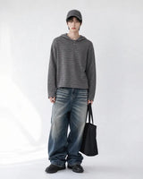 (UNISEX) Multi Stripe Hood Long Sleeve