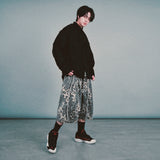 leopard grunge capri shorts_grey