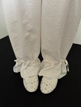 stud leather flat shoes (lvory)