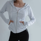 [Sohenti] Slim Long-Sleeve Hooded Zip-Up - 4 Colors