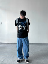 Color string wide cargo pants