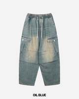 Bevel Cargo Denim Pants