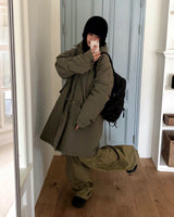 Prin Long Field Padding Hooded Jumper