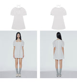 Strap square-neck mini dress