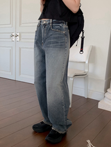 SP ウォッシングスリットデニムワイドパンツ