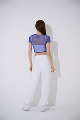 4ライン メッシュ クロップ Tシャツ / TOP(9360) 4 Line Mesh Crop Tee