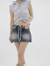 シャーリングスリーブレスフード / Shirring sleeveless hood (2color)