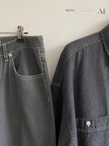 Roll up denim shirts