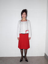 VIVID PLEATS SKIRT (TOMATO)
