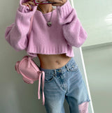Pink Damage Wide Jeans