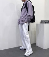 プリーツウォッシングトレーニングサイドスリットパンツ/[Unisex] Pleated washing training side slit pants (6 colors)