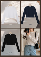 ベーシッククロップロングスリーブTシャツ