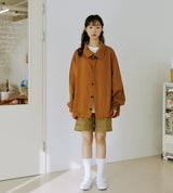 ユニセックスカフハーフパンツ/unisex cuff half pants beige