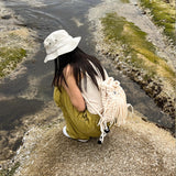fringe mini backpack (ivory)