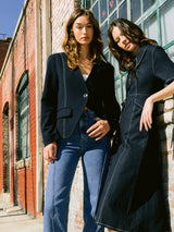 ラインノーカラージャケット / Line No-collar Jacket (2colors)