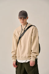 REVERSE PATTERN SWEATSHIRT-BEIGE