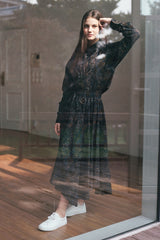 "PRE-ORDER 4/16~" WOOD-CUT DROP-SHOULDER SHIRT (Black) (6546130862198)