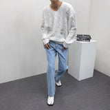 ツイストダメージニット/SK Twisted DAMAGE Knitwear (4 colors)