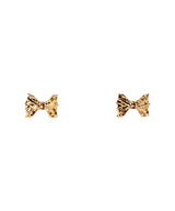 Ribbon ruffle gold earring