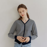 SMALL STRIPE CARDIGAN_NAVY (6600101494902)