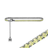 ミニテニスブレスレット / [S925] Lime Mini Tennis Bracelet (black silver)