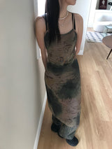 ロエルメッシュロングワンピースセット