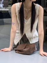 ノビットカッププ内蔵レースブラレットクロップナッシュキャミソール / Norbit capped lace bralette crop sleeveless sleeveless