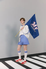 Check pleated skirt