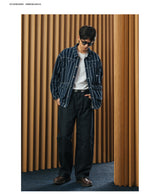 DAKYAM 2023 13.8oz Heavyweight loose silhouette original color denim jeans tall casual pants
