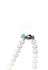 マーブルグラスハートパールネックレス / MARBLE GLASS HEART PEARL NECKLACE #102
