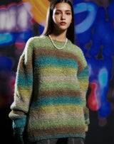 グラデーションセーター/GRADATION SWEATER GREEN YELLOW