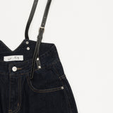 ハイウエストディープブルーワイドフィットサスペンダーデニムパンツ/RED VELVER WENDY WORN HIGH WAIST DEEP BLUE WIDE FIT SUSPENDER DENIM PANTS [16636]