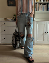 ソルトワイドデニムパンツ / Salt mufa wide denim pants (2 color)