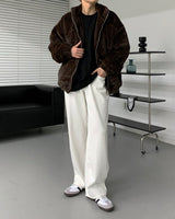 UI Mink Fur Turtleneck Zip-Up Jumper (5 colors)