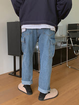 ウォッシュドデニムカーゴパンツ