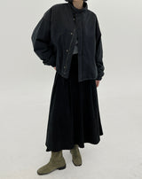 ウールショートパッデッドジャンパー/Wool short padded jumper (2color)