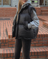 (UNISEX) オプトショルダーレザーベストダウン
