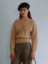 WOOL BLENDED BASIC CARDIGAN BEIGE
