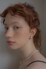 ビンテージニットフラワーピアス/Vintage knit flower earring (Indi pink)