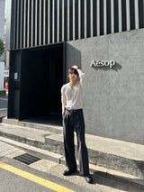 ロアサマーツータックワイドスラックス / Roa Summer Two-Tuck Wide Slacks (4 colors)