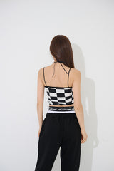 チェッカークロップトップ/TOP(9228) Checker Crop Top (with Cap)